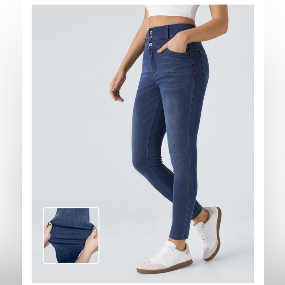 Halara Flex™ High Waisted Zipper Pockets Casual Skinny Jeans